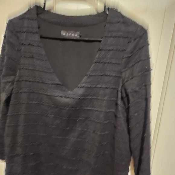 Hatch Maternity The Layla Fringe Black Long Sleeve Dress - Picture 7 of 11